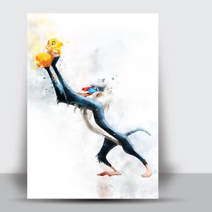 300x300 Disney Lion King Rafiki Framed Art Print Watercolour Wall