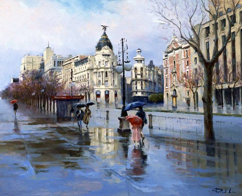 843x685 Rain Water Color Painting By Ricardo