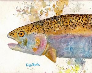 300x238 Rainbow Trout Original Watercolor Painting 8 X 10 Inches Ricky