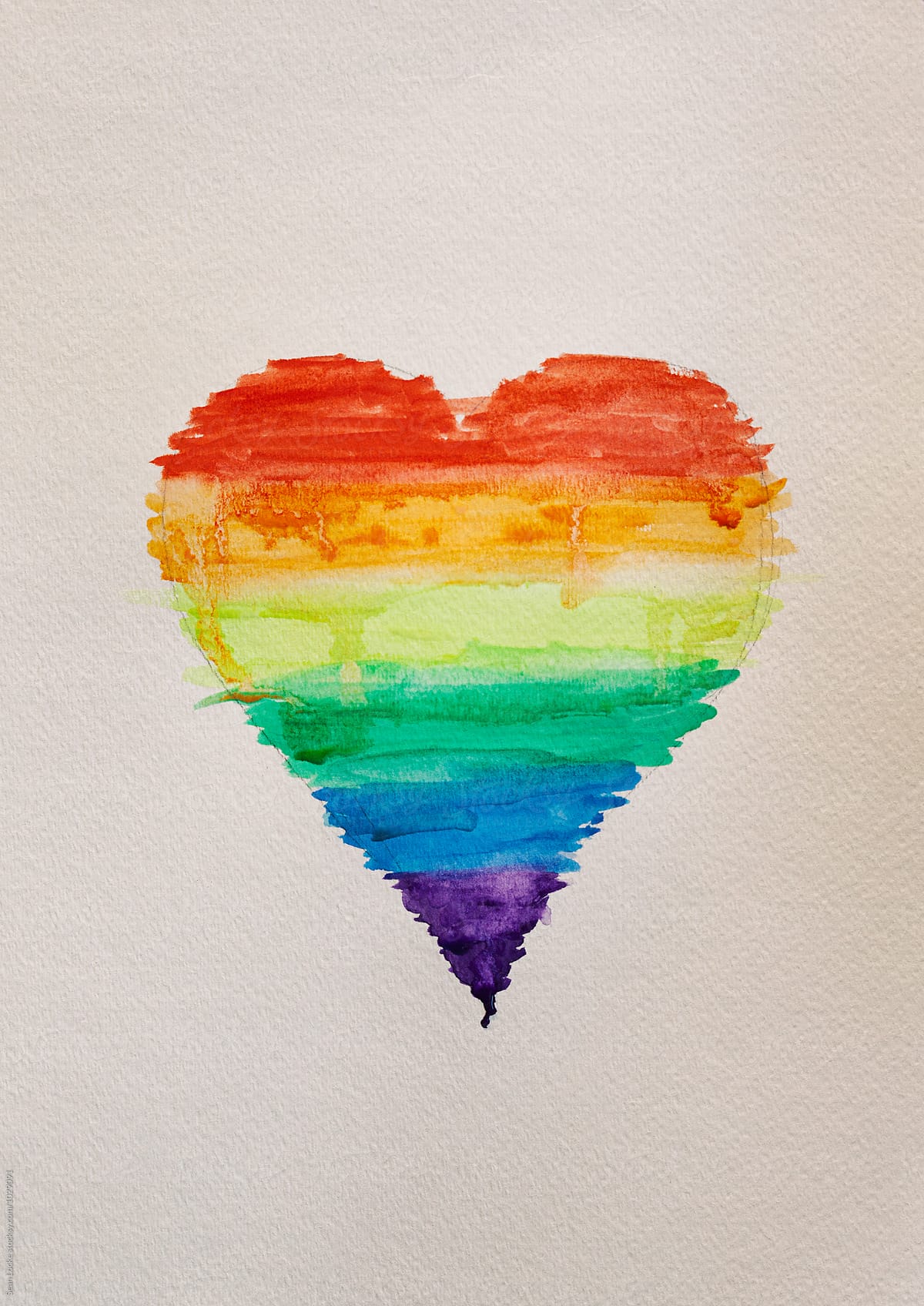 1200x1696 Rainbow Watercolor Heart For Love Stocksy United