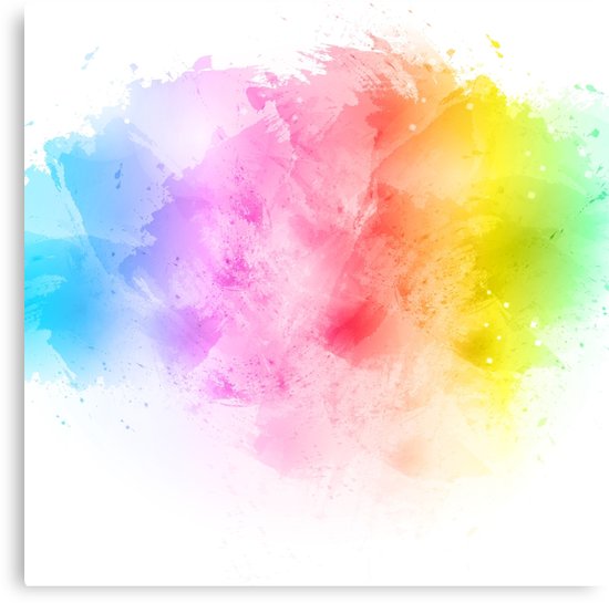 550x545 Rainbow Abstract Artistic Watercolor Splash Background Canvas