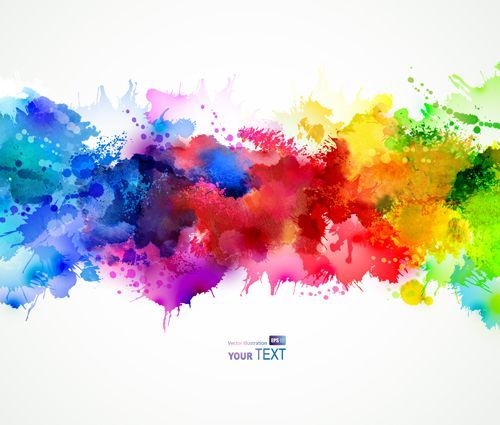 500x425 Watercolor Splatter Rainbow