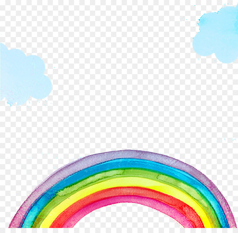 900x880 Watercolor Painting Rainbow