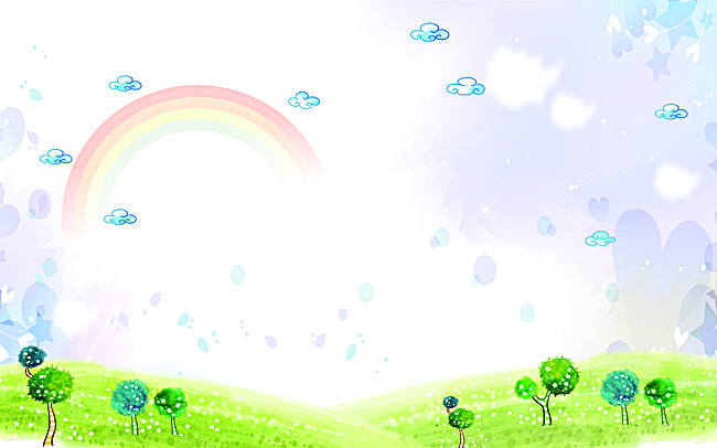 650x406 Clouds Rainbow Watercolor Background, Clouds, Rainbow, Trees