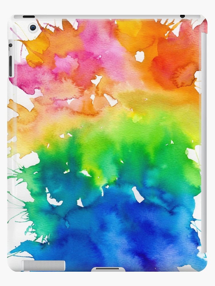 750x1000 Rainbow Watercolor Paint Splash Art Ipad Cases Amp Skins By