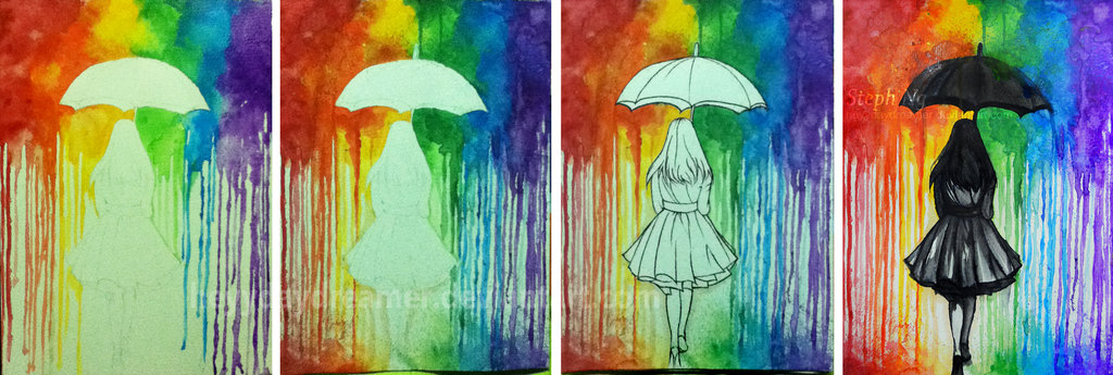1024x345 Rainbow Rain Painting Process By Heyydaydreamer