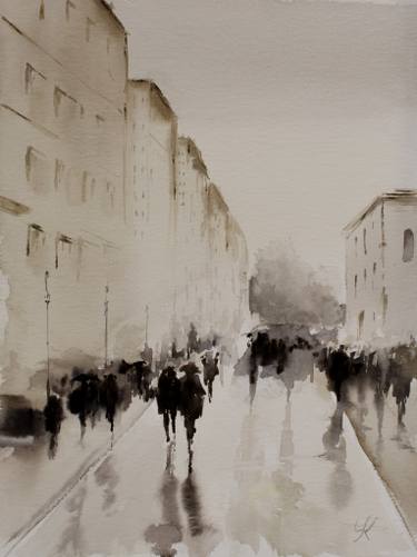 375x501 Rainy Day, Original Watercolour Painting, 11.8x 15.7(30x40cm