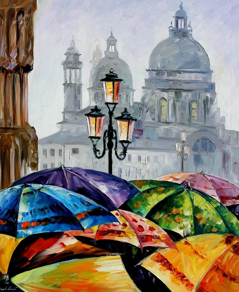 817x999 Rainy Day In Venice Palette Knife Oil Painting On Canvas By