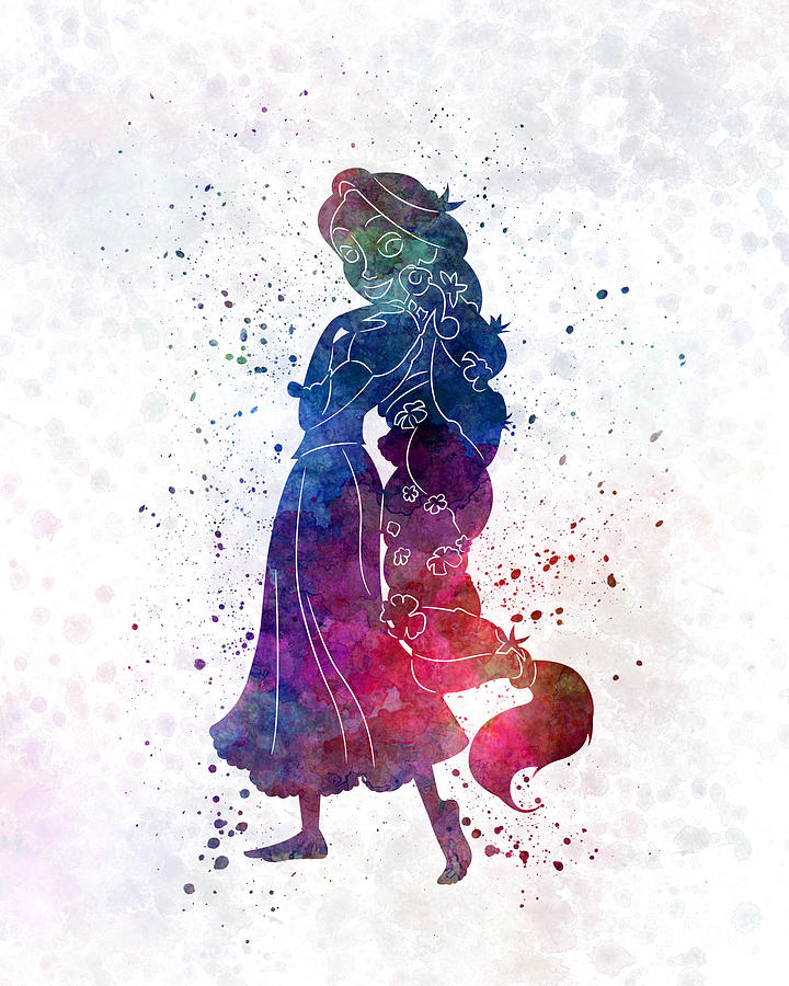 720x900 Rapunzel 01 In Watercolor Painting By Pablo Romero