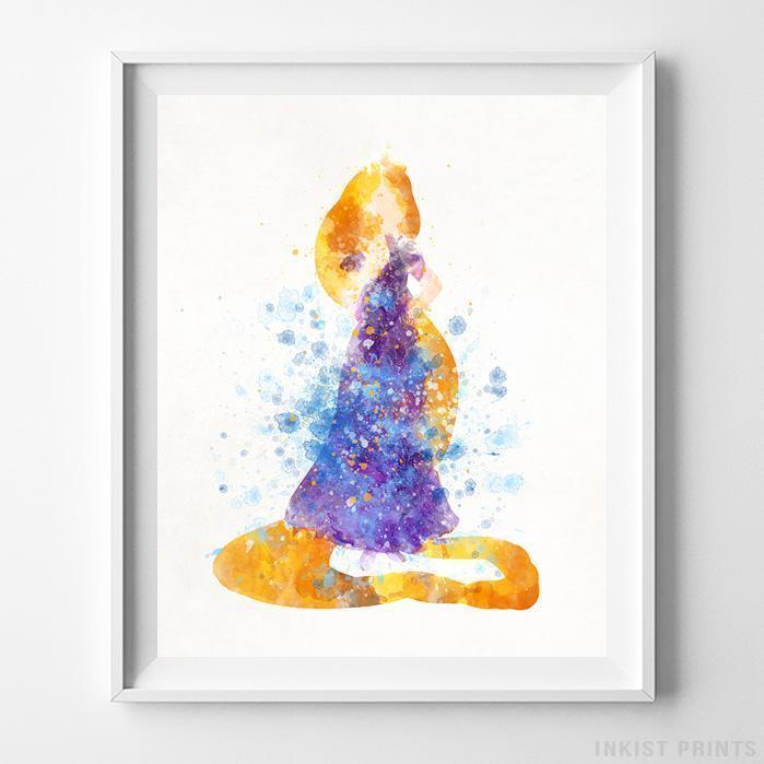 699x699 Rapunzel Tangled Type 1 Wall Art Disney Watercolor Poster Nursery