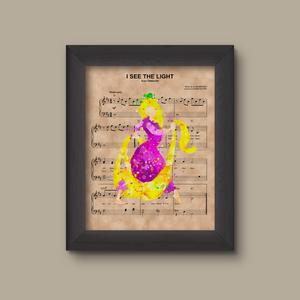 300x300 Tangled, Rapunzel, Watercolor, I See The Light Sheet Music Art