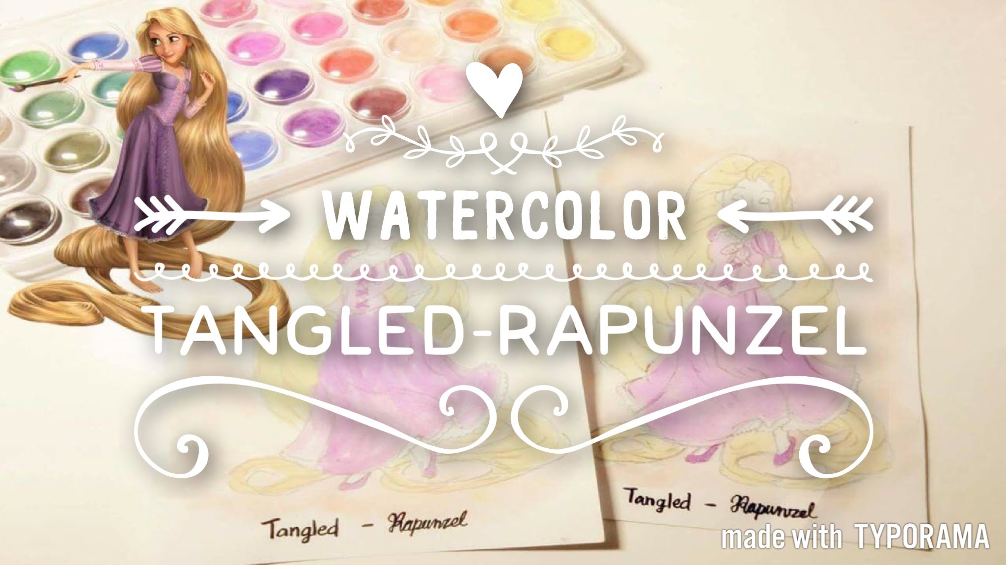 2048x1152 Watercolor Tangled Rapunzel