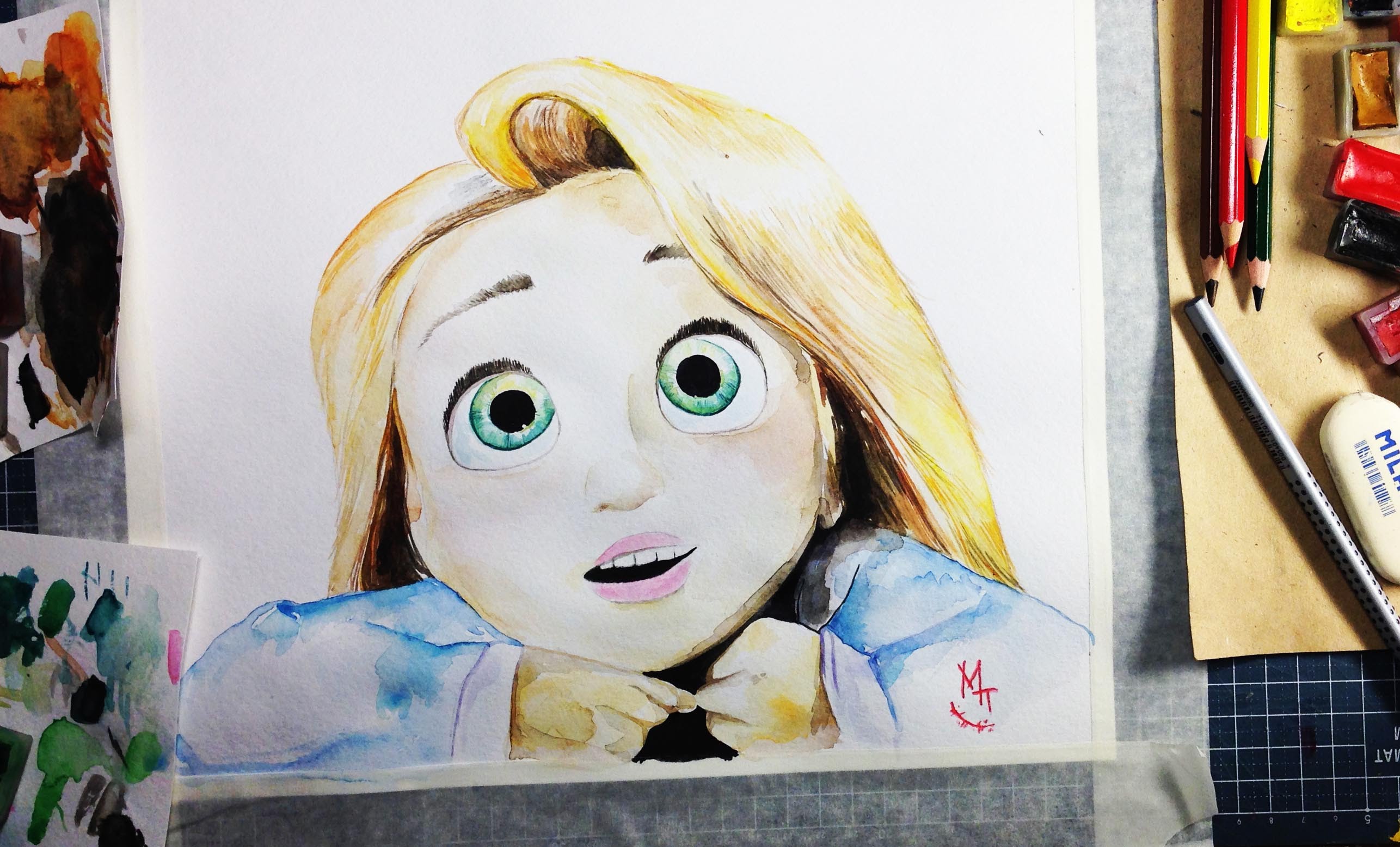 2572x1556 How To Draw Little Tangled Rapunzel Watercolor Painting Speed