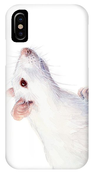 316x592 White Albino Rat Watercolor Iphone X Case For Sale By Olga Shvartsur