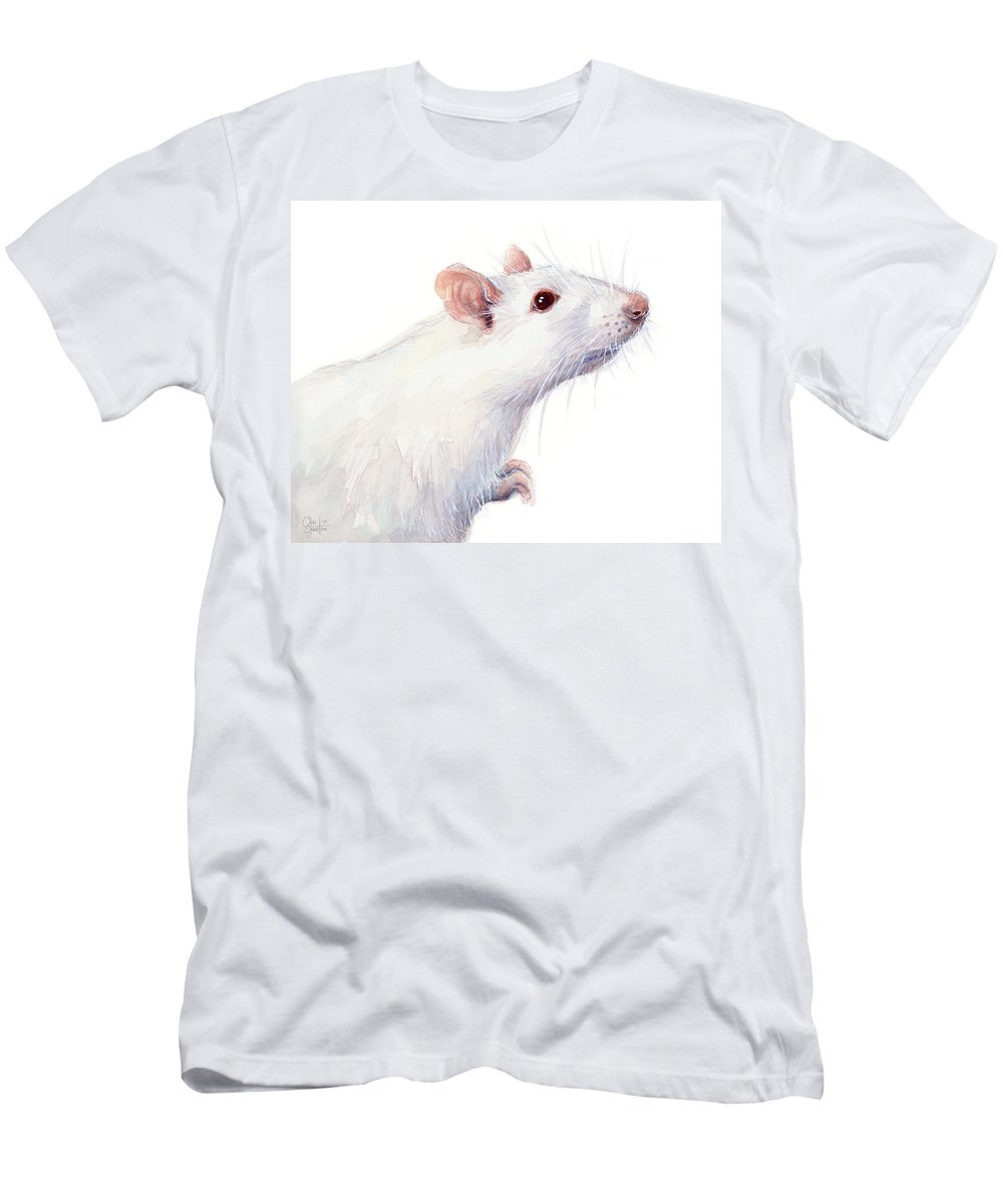 1000x1200 White Albino Rat Watercolor T Shirt For Sale By Olga Shvartsur