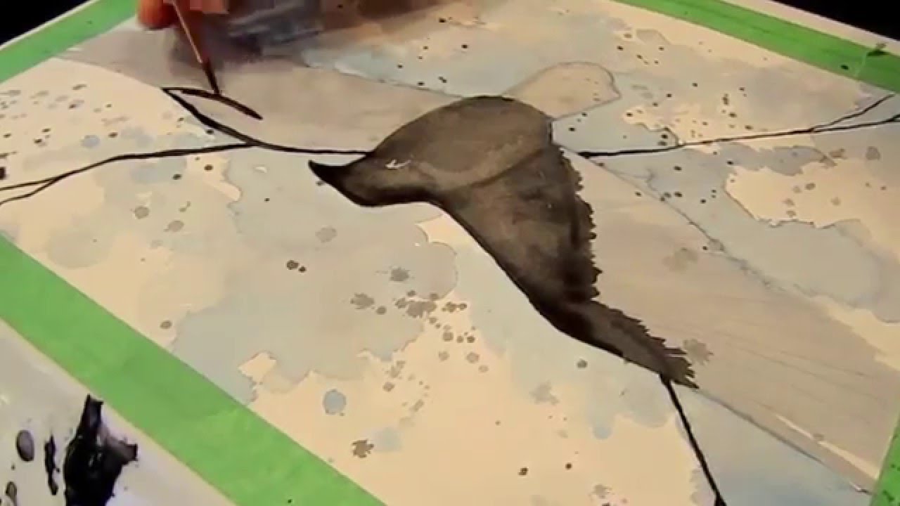 1280x720 Time Lapse Watercolor Raven