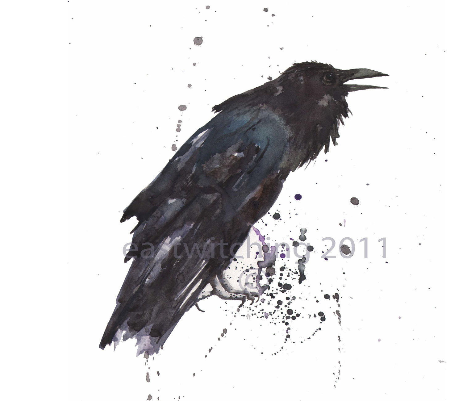 1500x1299 Sample Of Raven Watercolor Tattoo