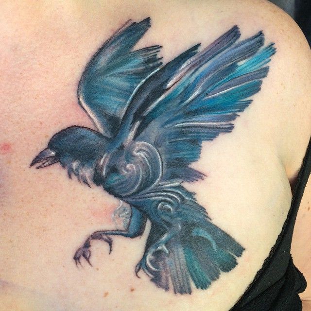 640x640 Raven Watercolor Tattoo