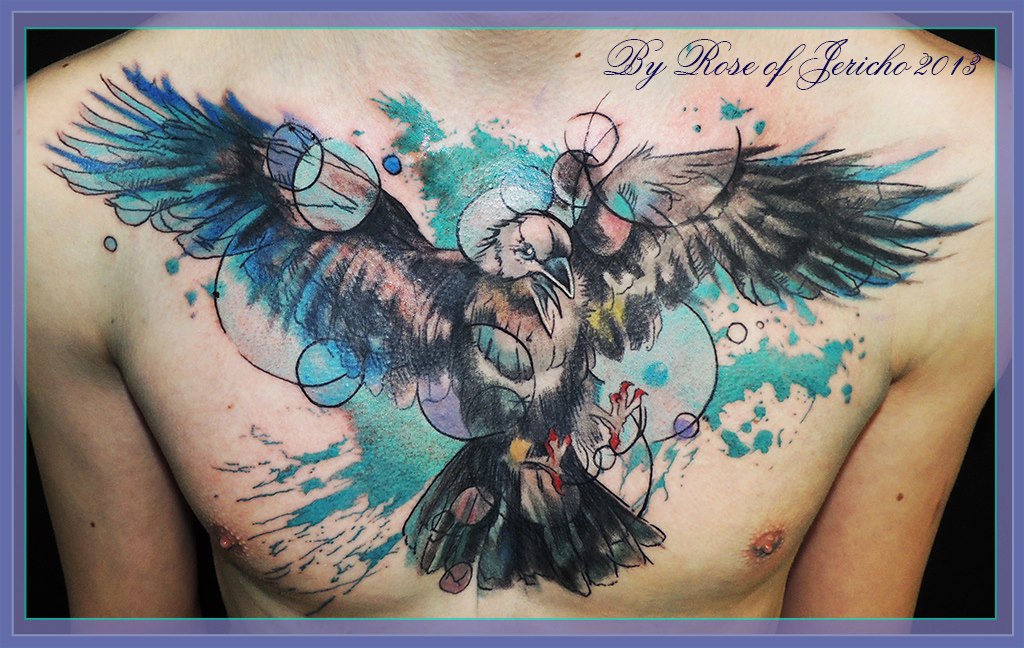 1024x648 [ Watercolor Tattoo Raven ] Raven Watercolor Tattoo Tattoos