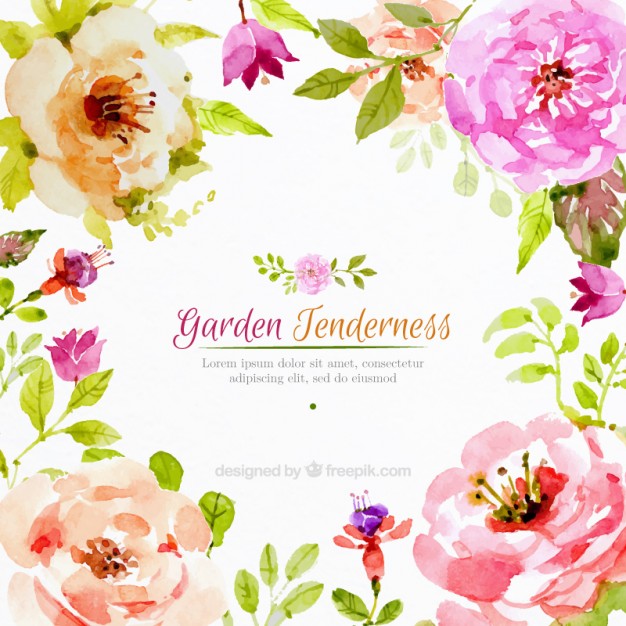 626x626 Realistic Watercolor Flowers Background Vector Free Download