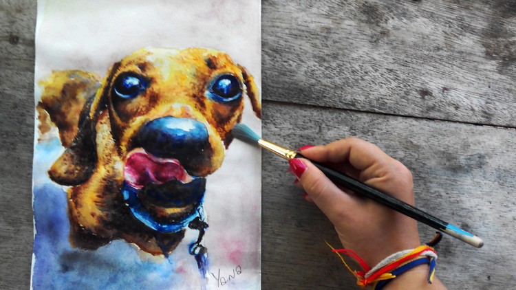 750x422 Watercolor Painting Realistic Dog Portrait, Step By Step Udemy