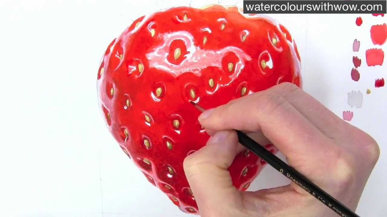1280x720 How To Paint A Realistic Strawberry In Watercolor By Anna Mason