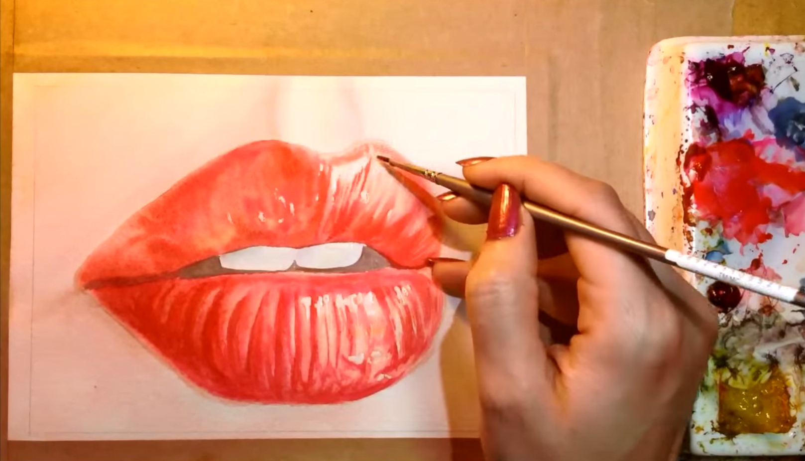 1617x926 Watercolor Techniques For Painting Hyper Realistic Lips Step By Step