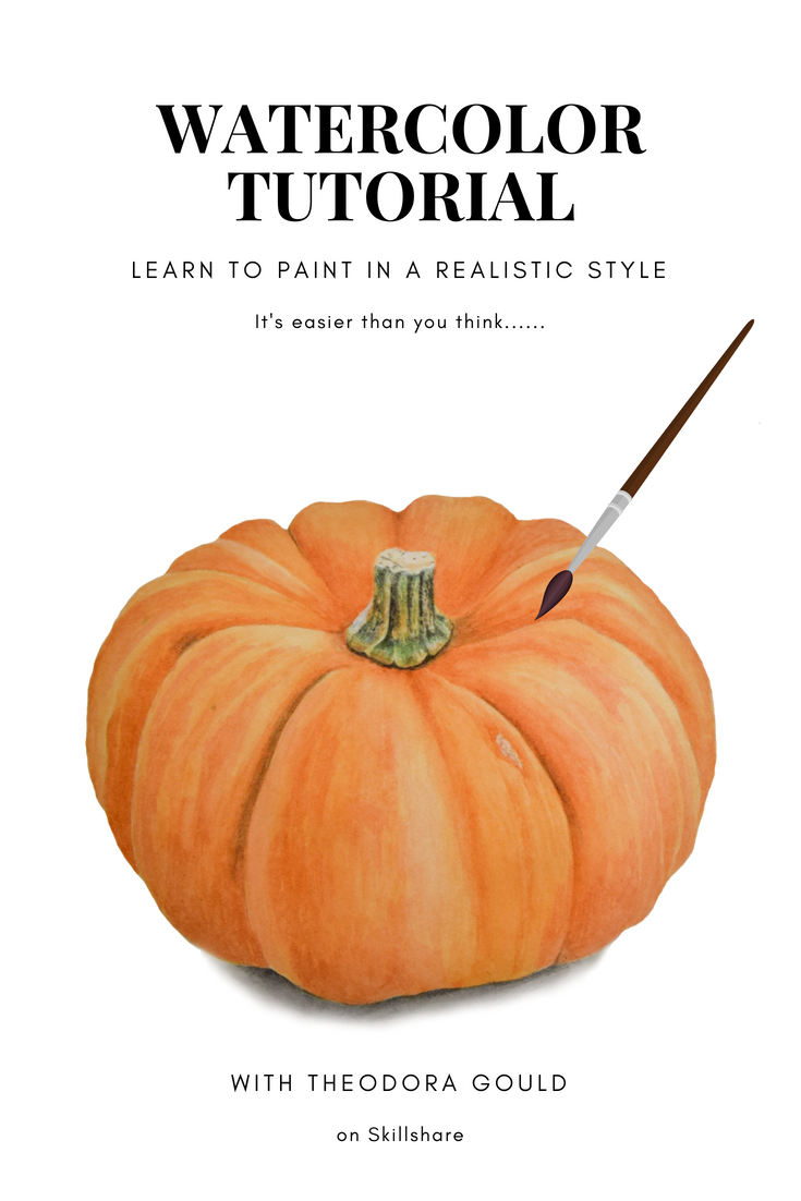 735x1102 Learn To Paint A Realistic, Watercolor Pumpkin With This Online