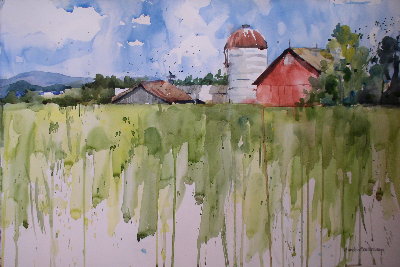 400x267 Red Barn Annelein Beukenkamp Watercolors