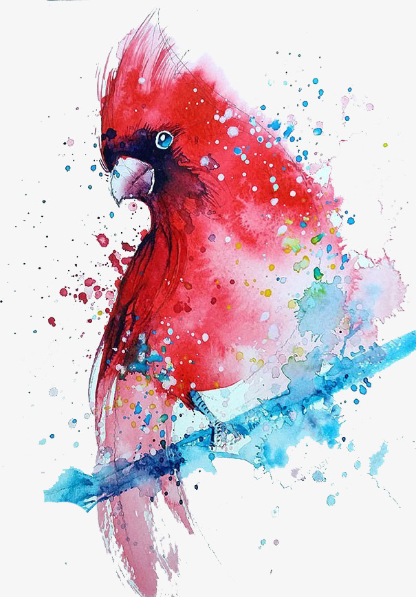 605x869 Red Bird, Bird, Red, Watercolor Png And Vector For Free Download