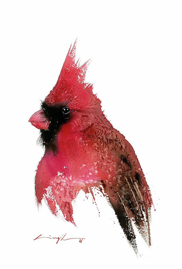 609x900 Red Cardinal Watercolor Painting By Nitin Singh
