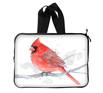 355x319 Red Cardinal Watercolor Custom Laptop Sleeve Case