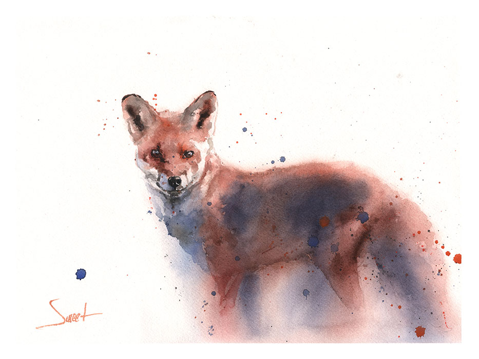 933x700 Red Fox Watercolor Print Watercolor Animal Paintings