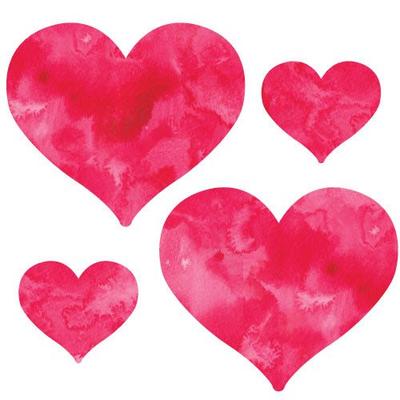 400x400 Watercolor Red Heart Decals