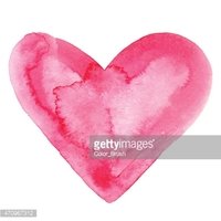 200x200 Watercolor Red Heart Icon Stock Vectors