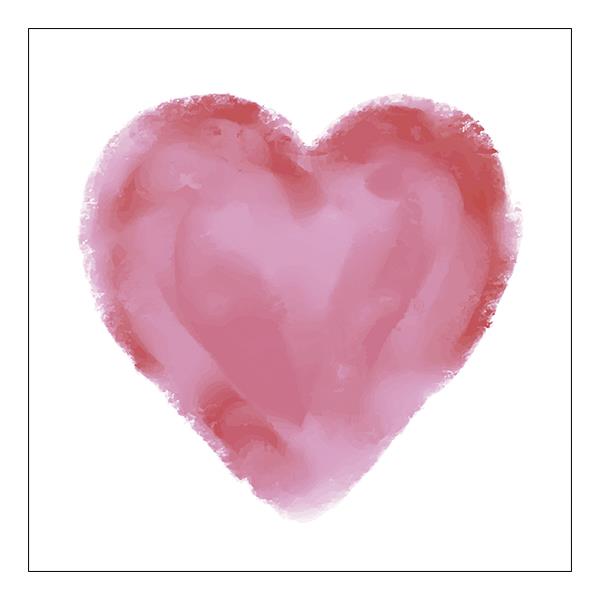 600x600 Watercolor Red Heart Napkins