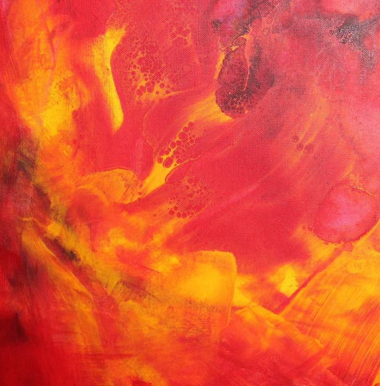 770x782 Rising Sunred Orange Abstract Painting By Paresh Nrshinga