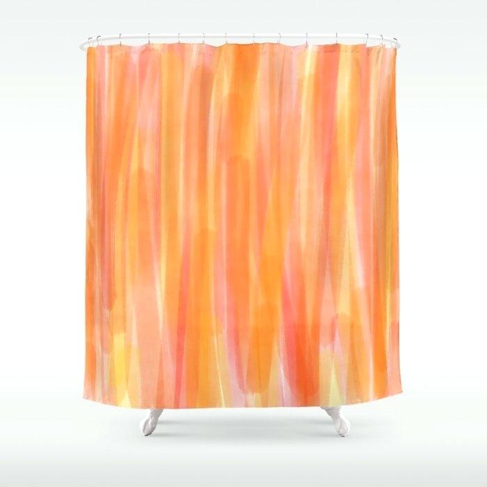 700x700 Sunset Red Orange And Yellow Watercolor Shower Curtain Teal