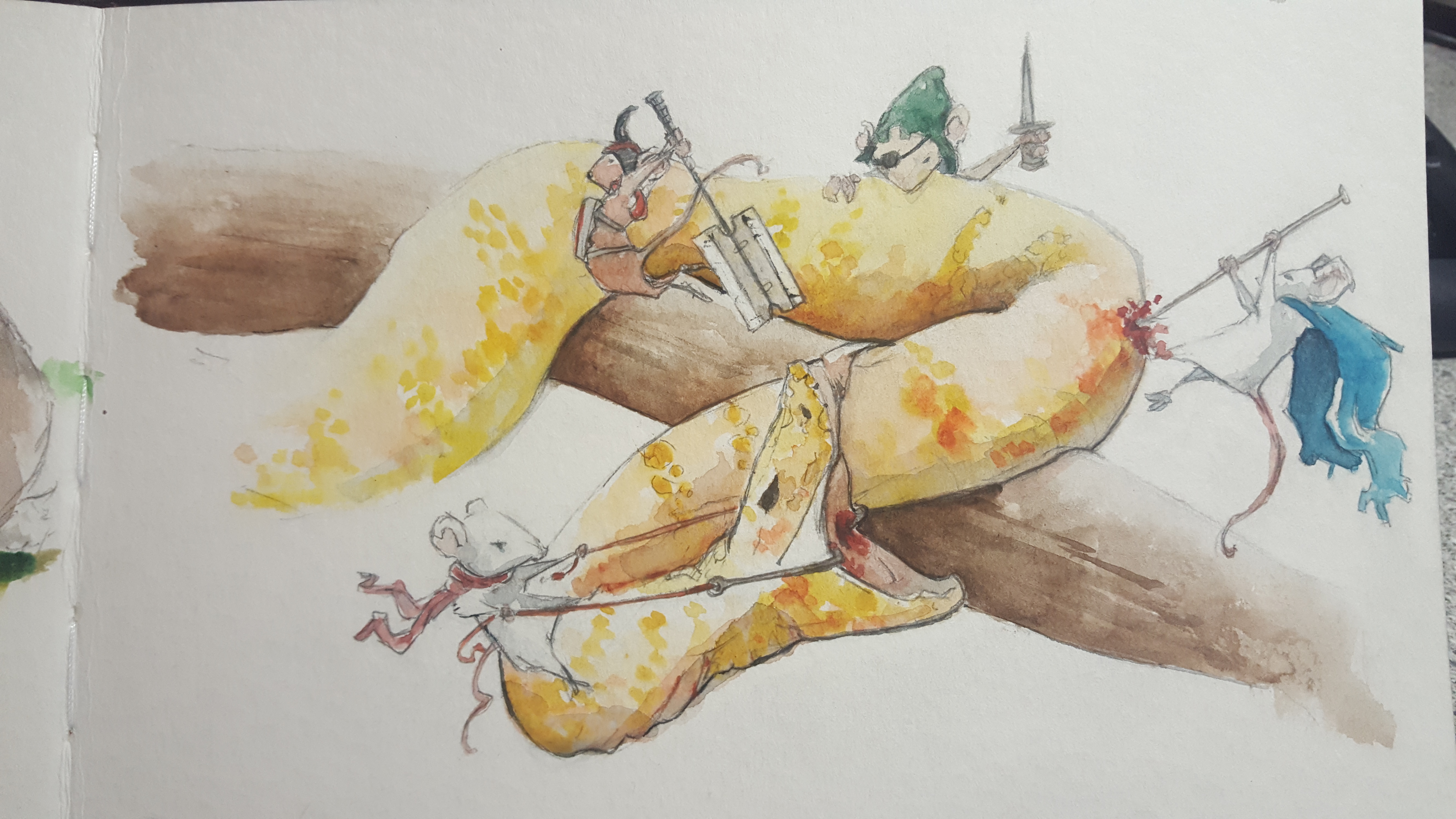 5312x2988 Oc] The Yellow Scaab, Watercolor Fantasy