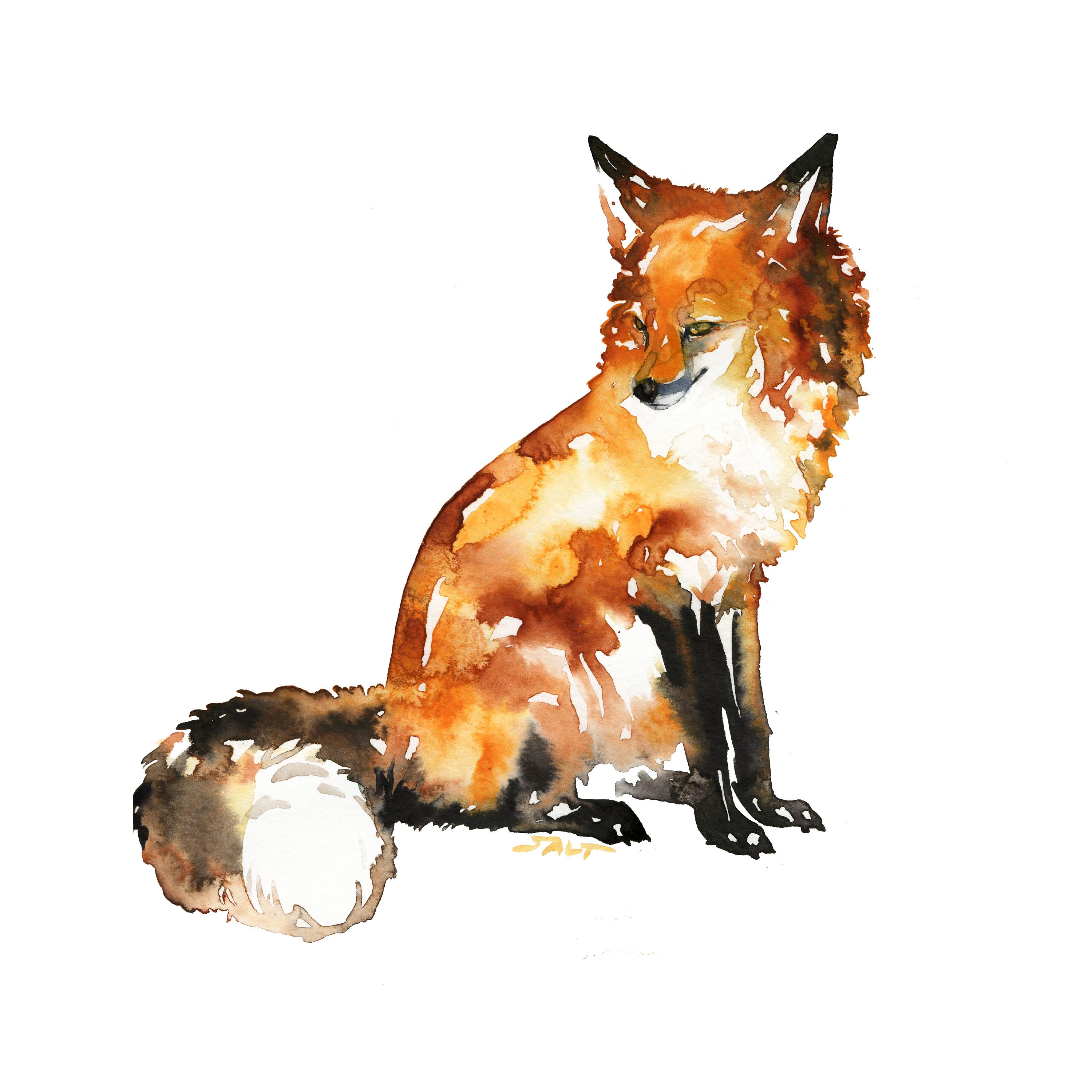 3000x3000 Vixen, Watercolor, 9x12 Art