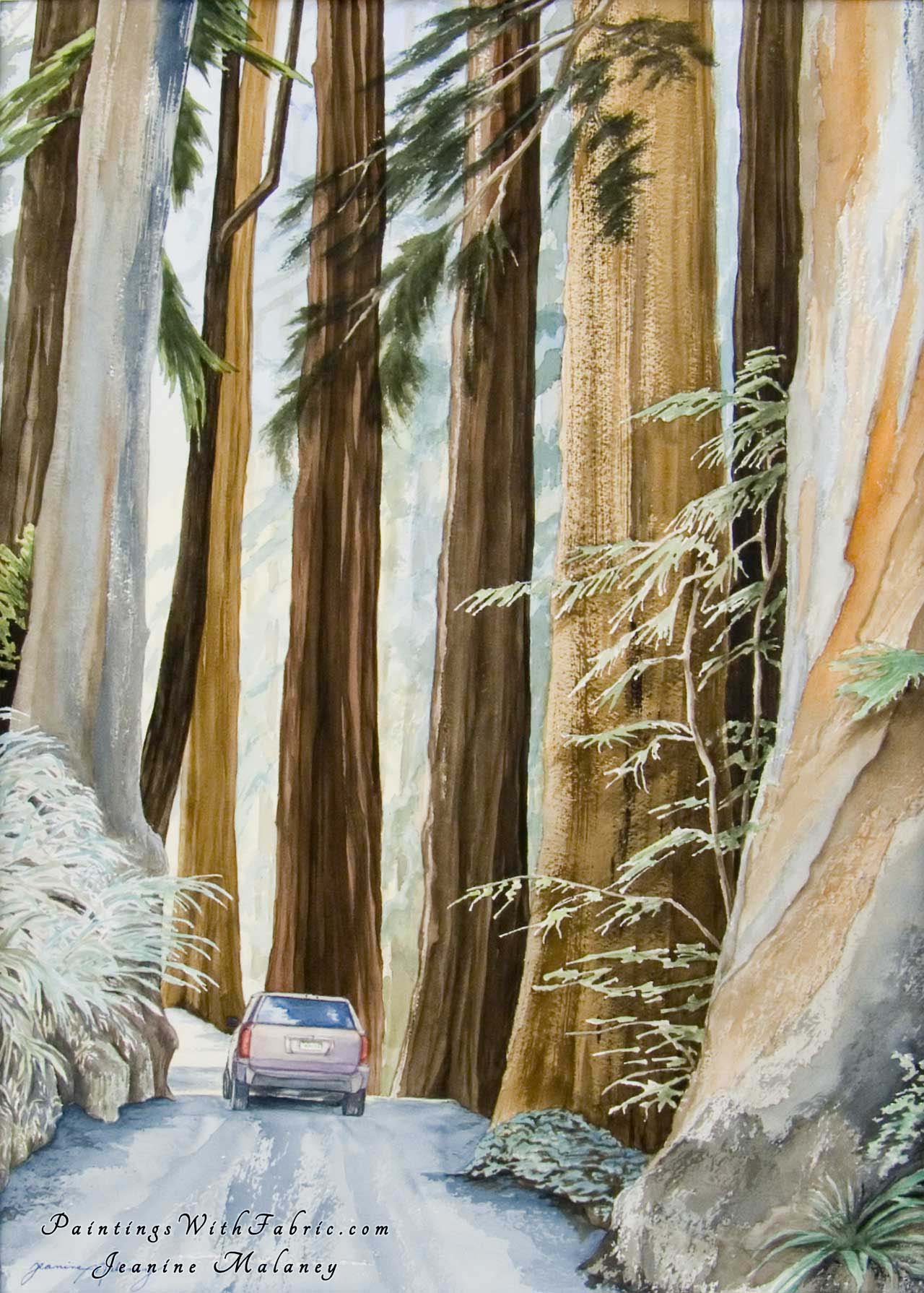 1280x1790 Four Wheelin Redwood National Park Watercolor Painting