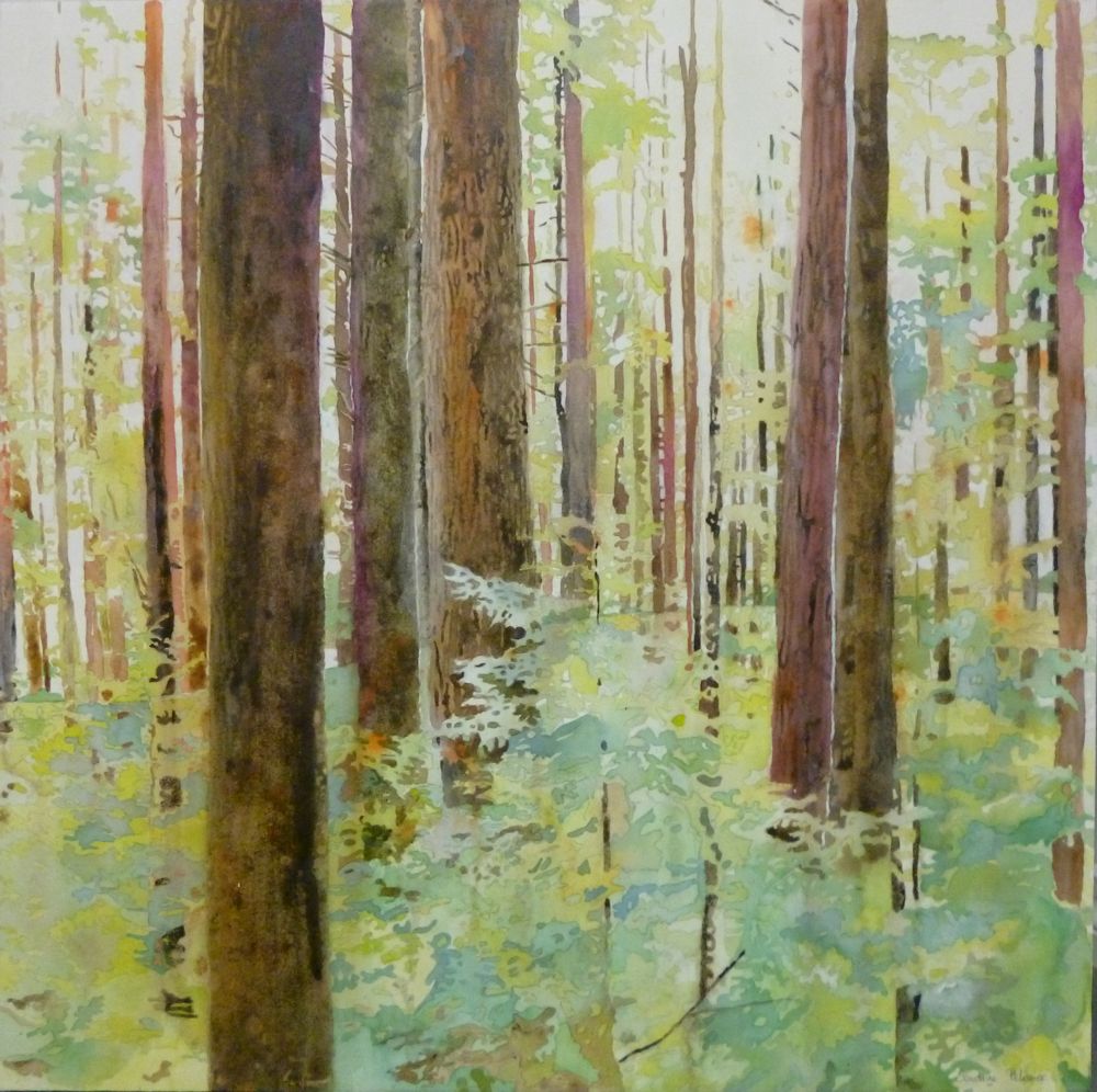 1000x996 Painting A Forest With Watercolors And Mixed Media