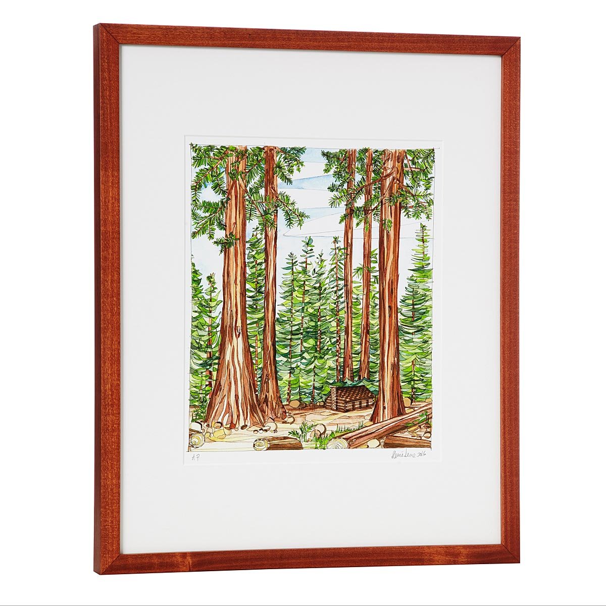 1200x1200 Redwoods Of The West Coast Geometric Watercolor Painting