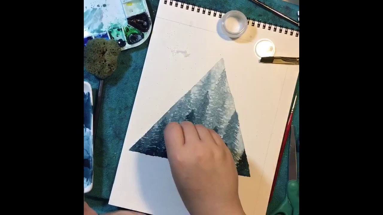 1280x720 Watercolor Painting Timelapse
