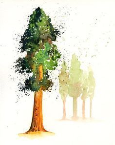 236x297 Watercolor Tree Painting