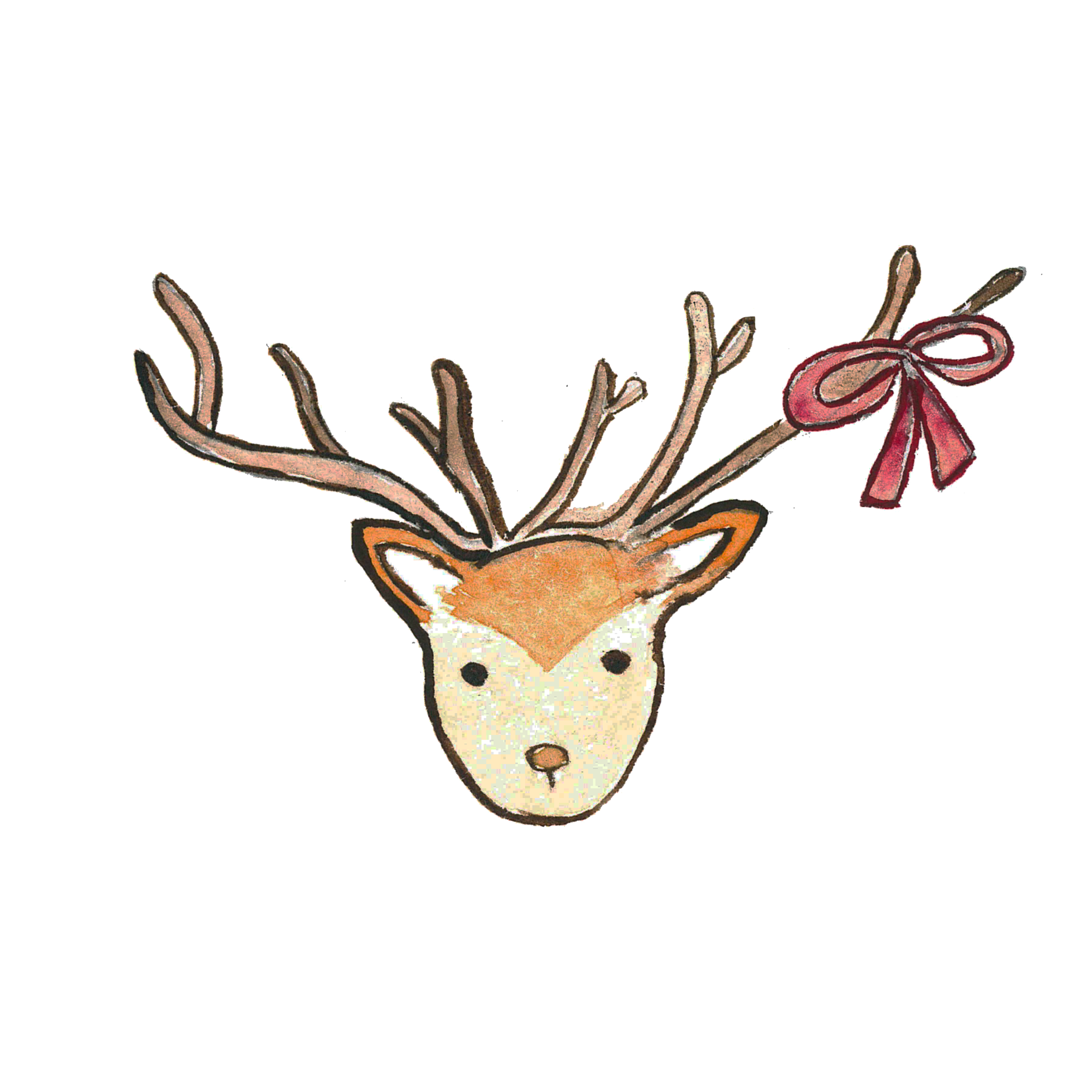 2362x2362 Reindeer Watercolor Painting Clip Art
