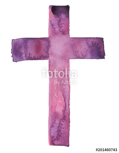 389x500 Simple Traditional Christian Cross Painted In Watercolor On Clean