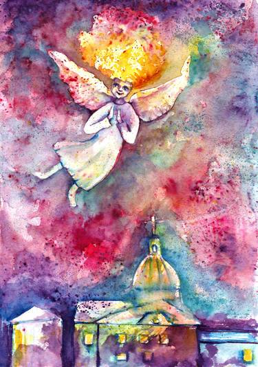 375x534 Original Folk Religious Watercolor Paintings For Sale Saatchi Art