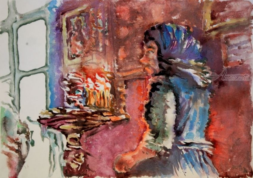 850x599 Prayer In Church Paintings By Victor Ovsyannikov