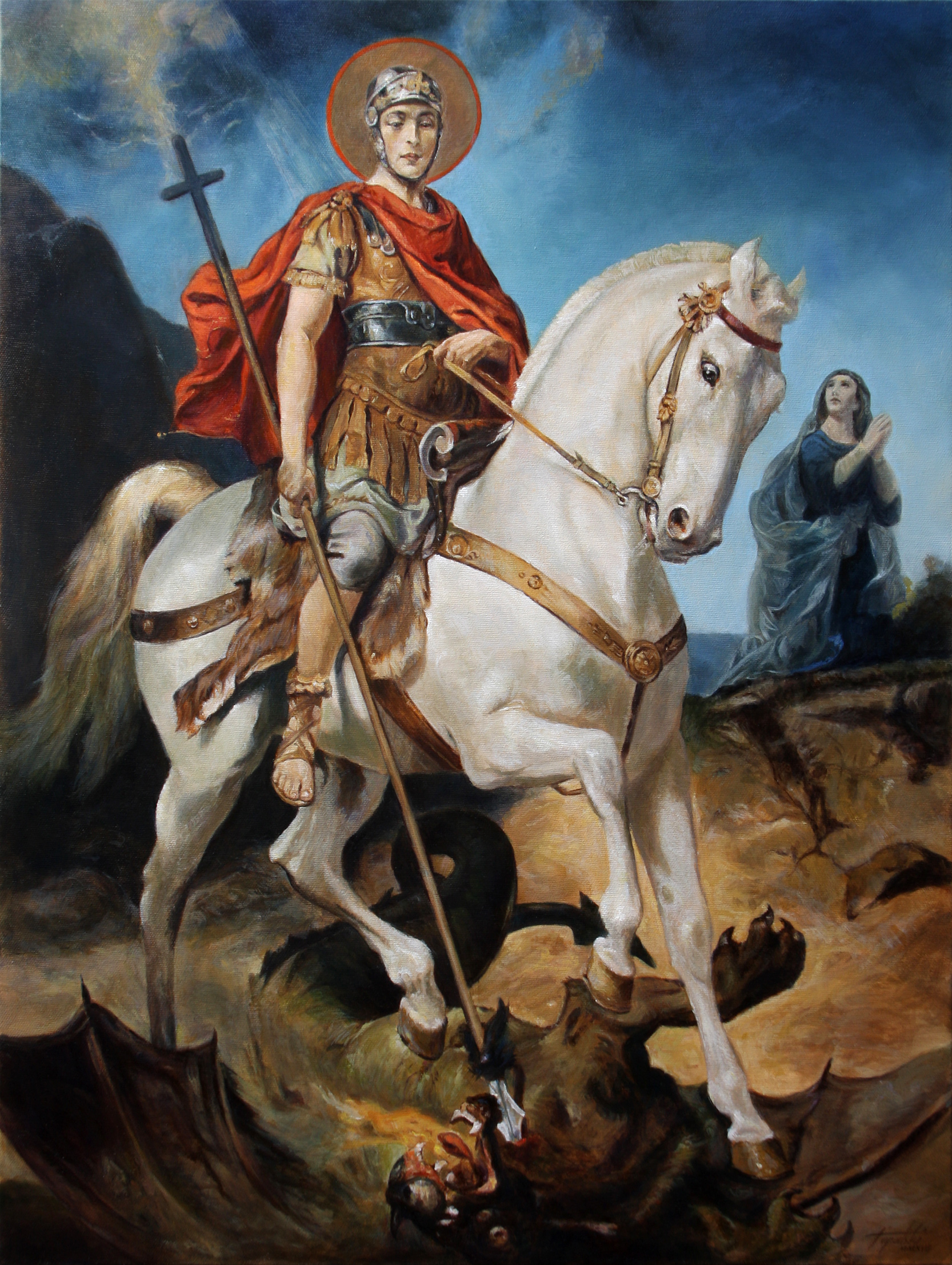 1666x2212 Saint George And The Dragon Religious Oil Painting Fine Arts